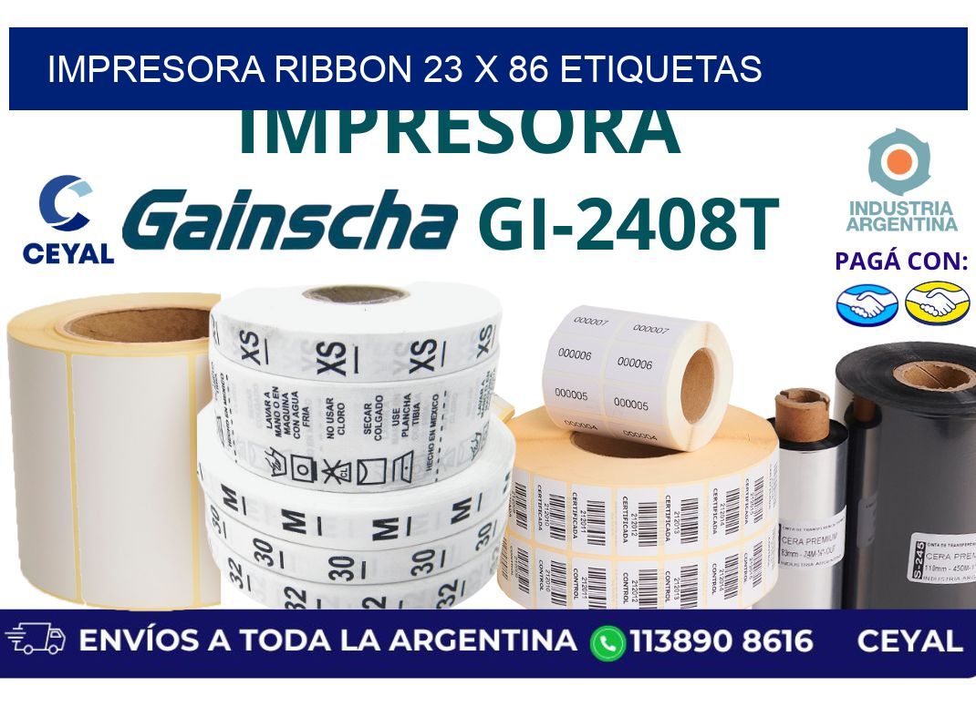 impresora ribbon 23 x 86 etiquetas