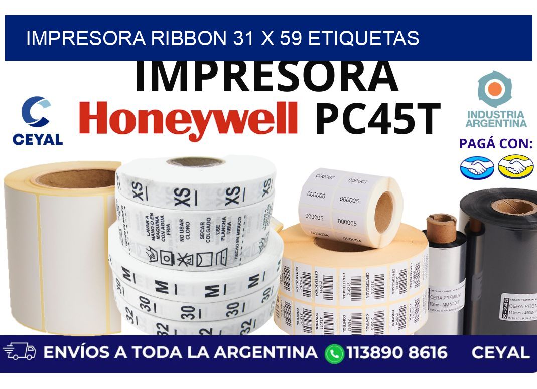 impresora ribbon 31 x 59 etiquetas