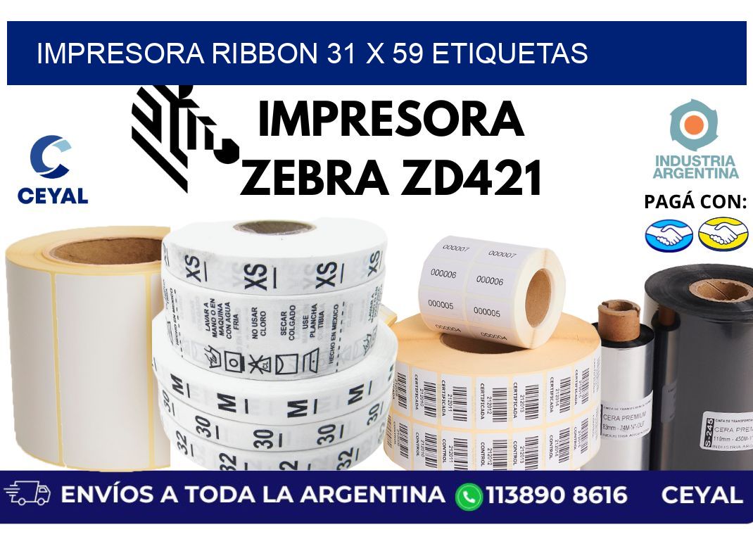 impresora ribbon 31 x 59 etiquetas