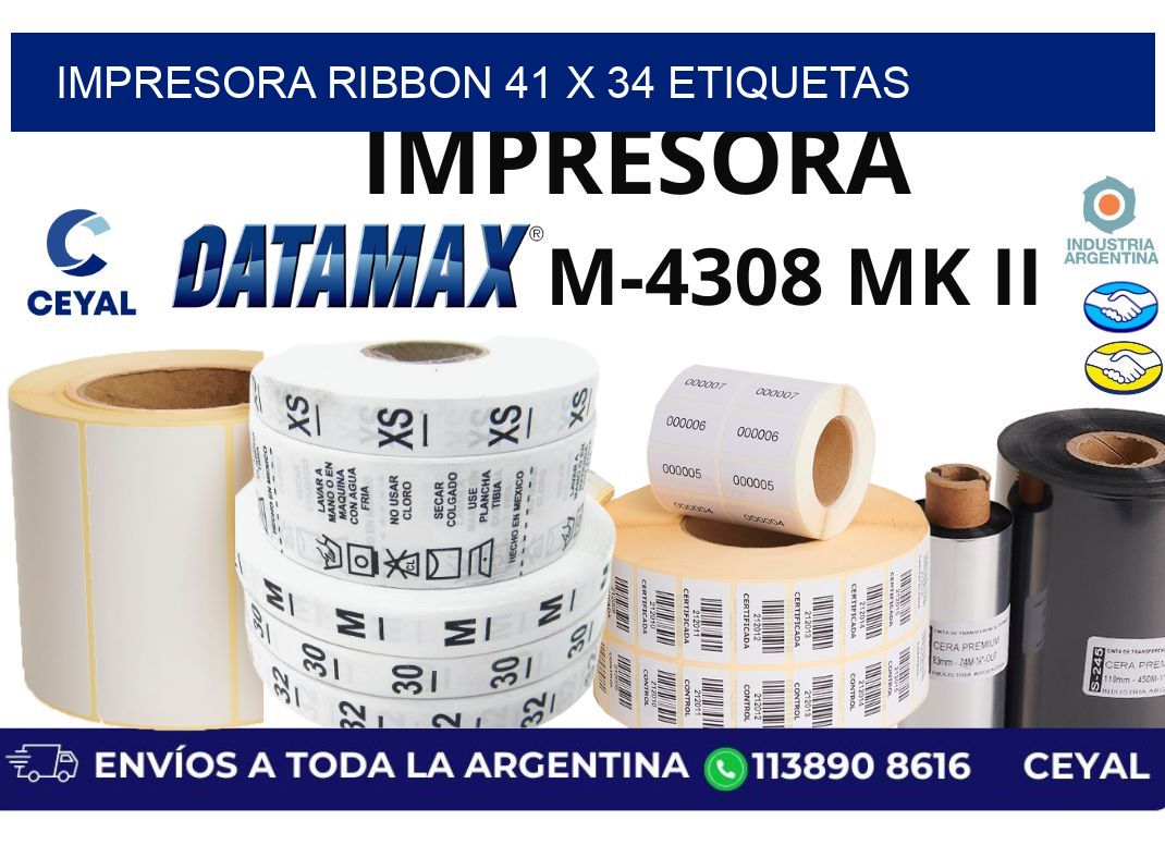 impresora ribbon 41 x 34 etiquetas