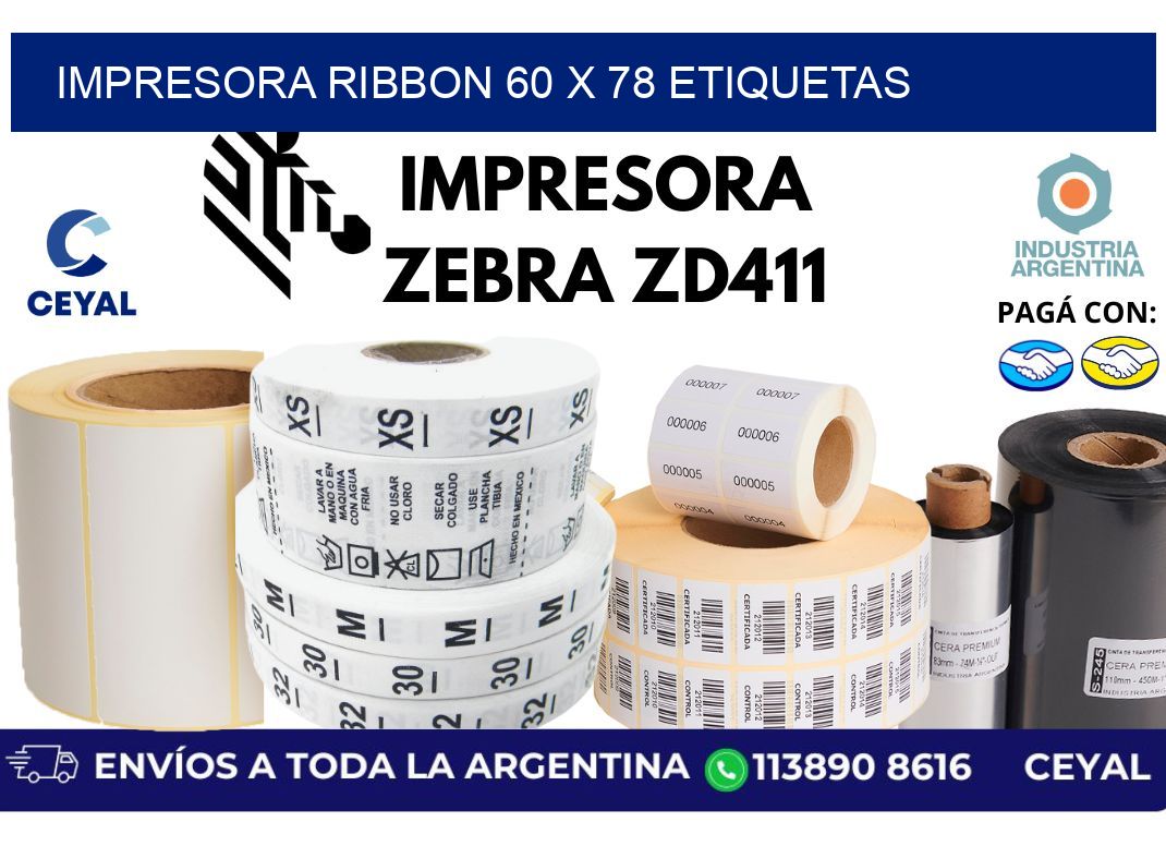 impresora ribbon 60 x 78 etiquetas