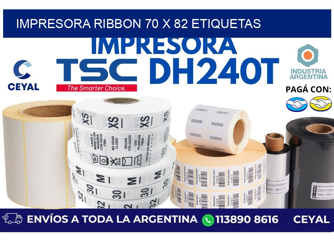 impresora ribbon 70 x 82 etiquetas