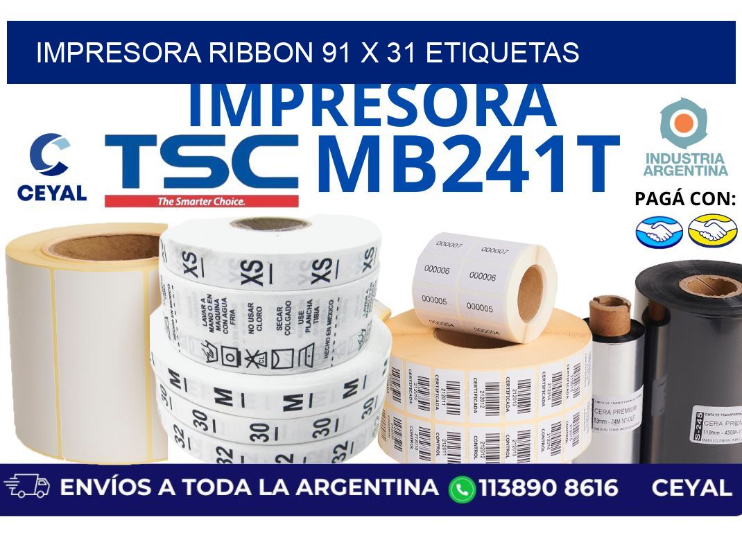 impresora ribbon 91 x 31 etiquetas