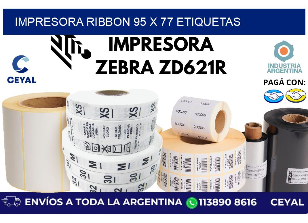 impresora ribbon 95 x 77 etiquetas