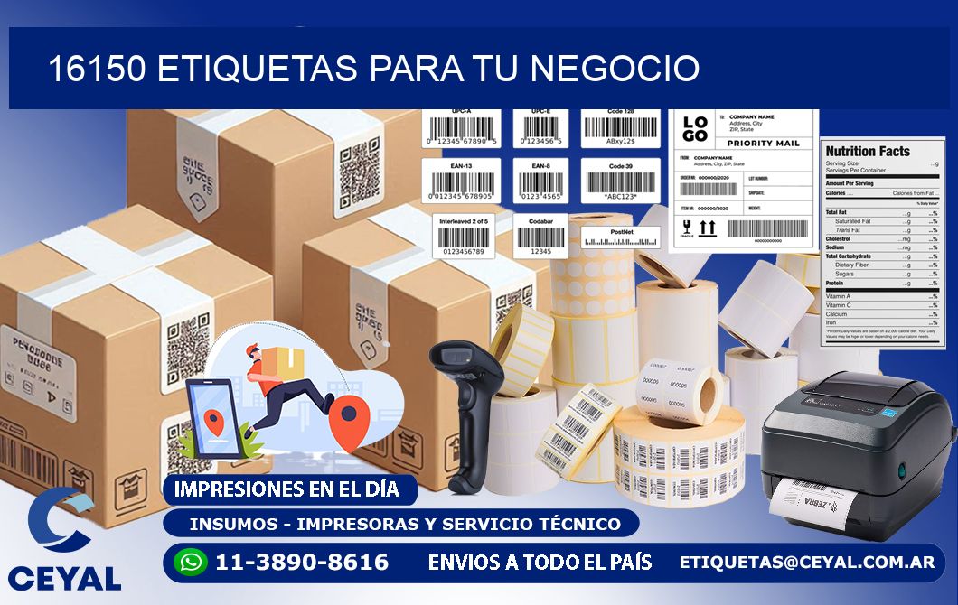 16150 etiquetas para tu negocio