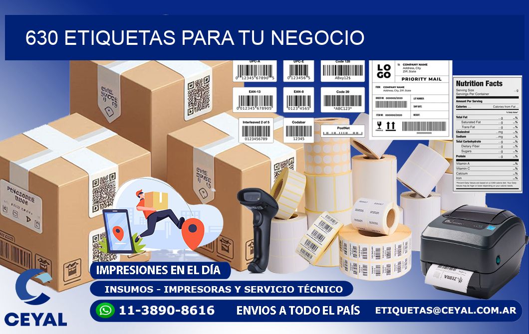 630 etiquetas para tu negocio
