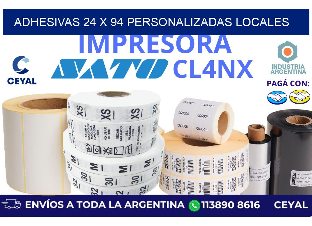adhesivas 24 x 94 personalizadas locales