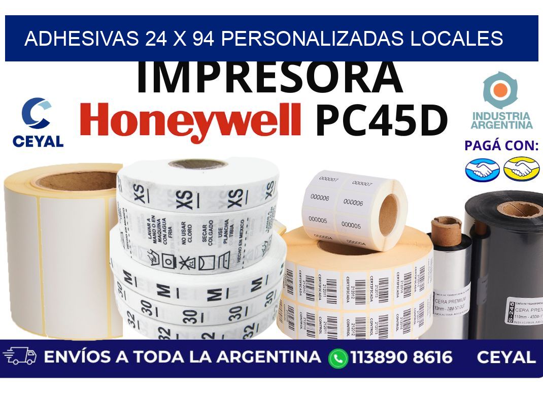 adhesivas 24 x 94 personalizadas locales