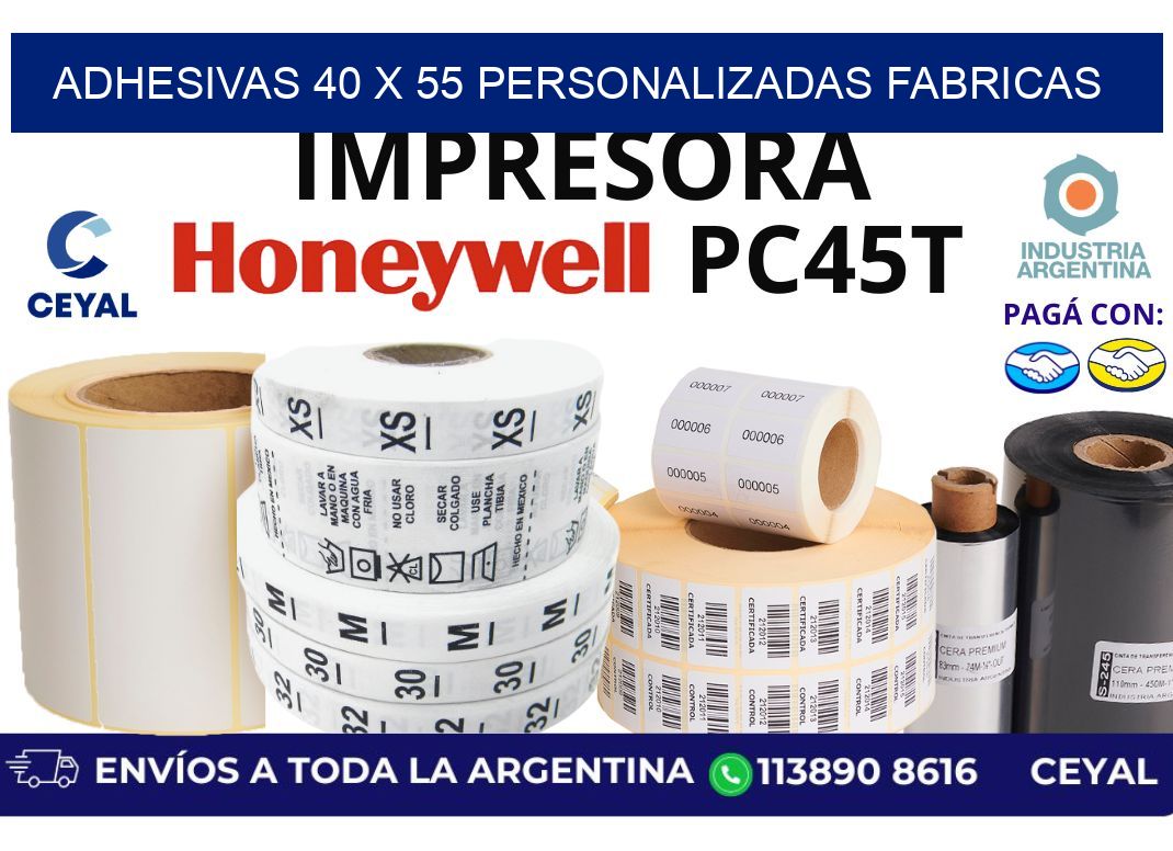 adhesivas 40 x 55 personalizadas fabricas