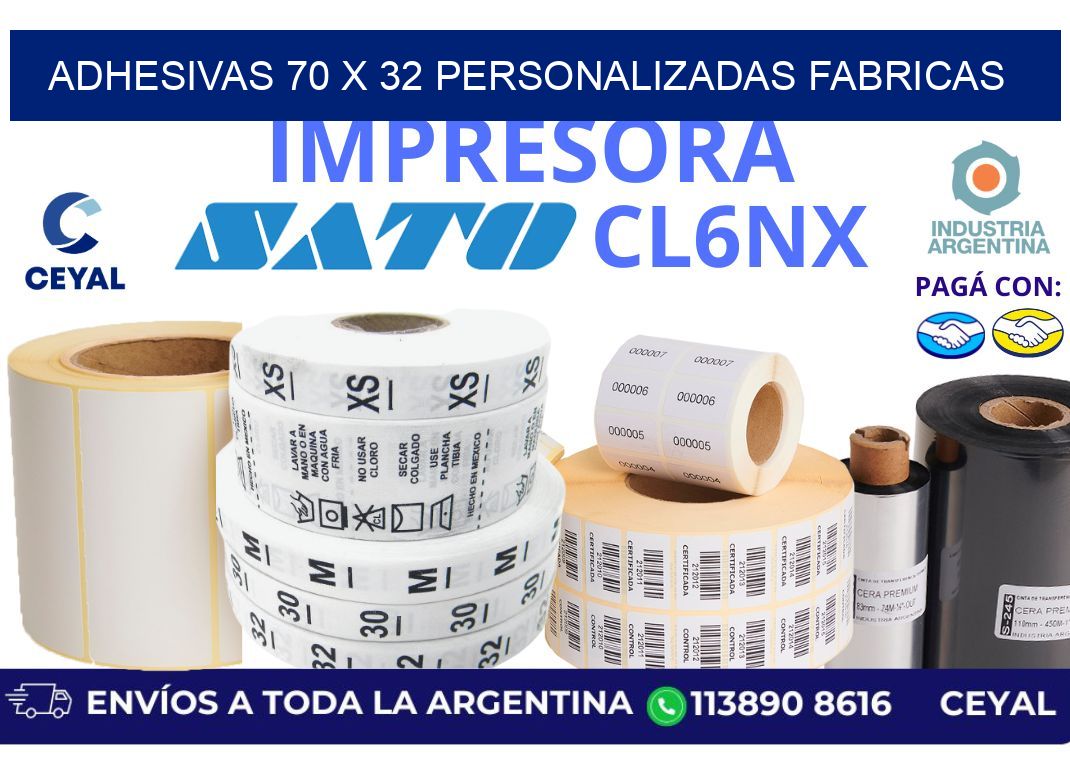 adhesivas 70 x 32 personalizadas fabricas