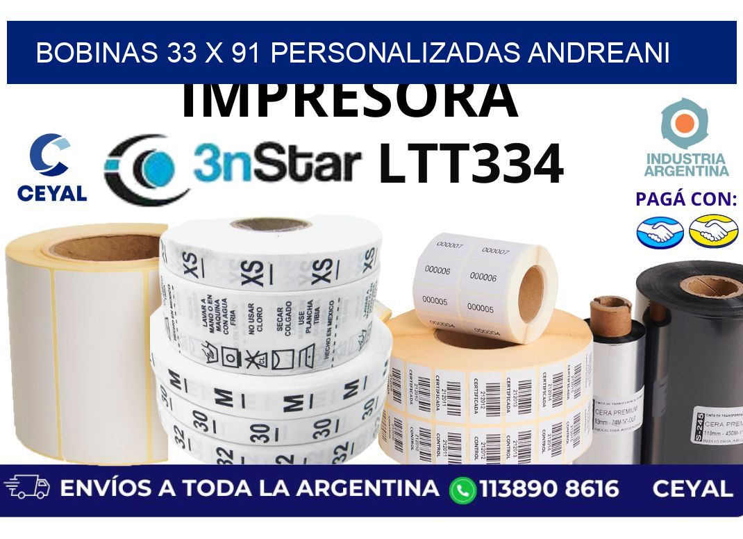 bobinas 33 x 91 personalizadas andreani