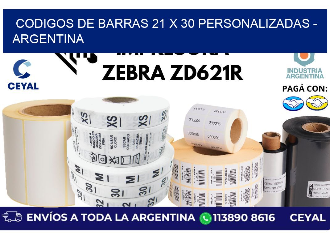 codigos de barras 21 x 30 personalizadas – Argentina
