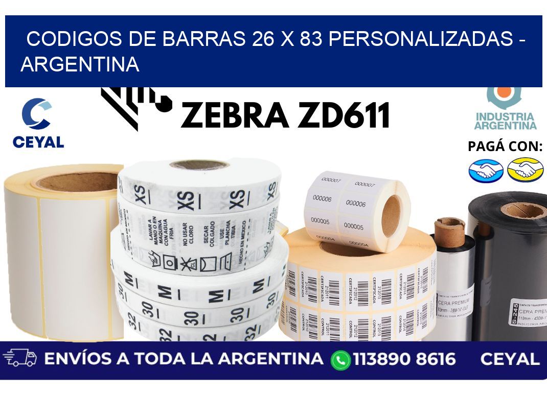codigos de barras 26 x 83 personalizadas – Argentina