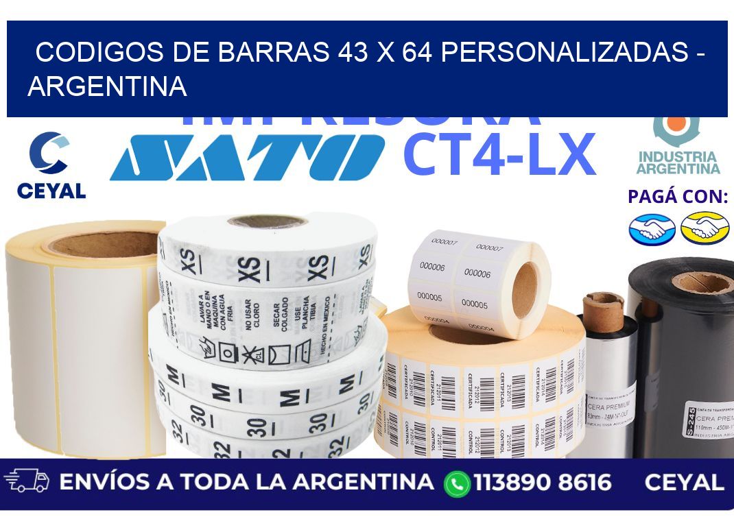 codigos de barras 43 x 64 personalizadas – Argentina