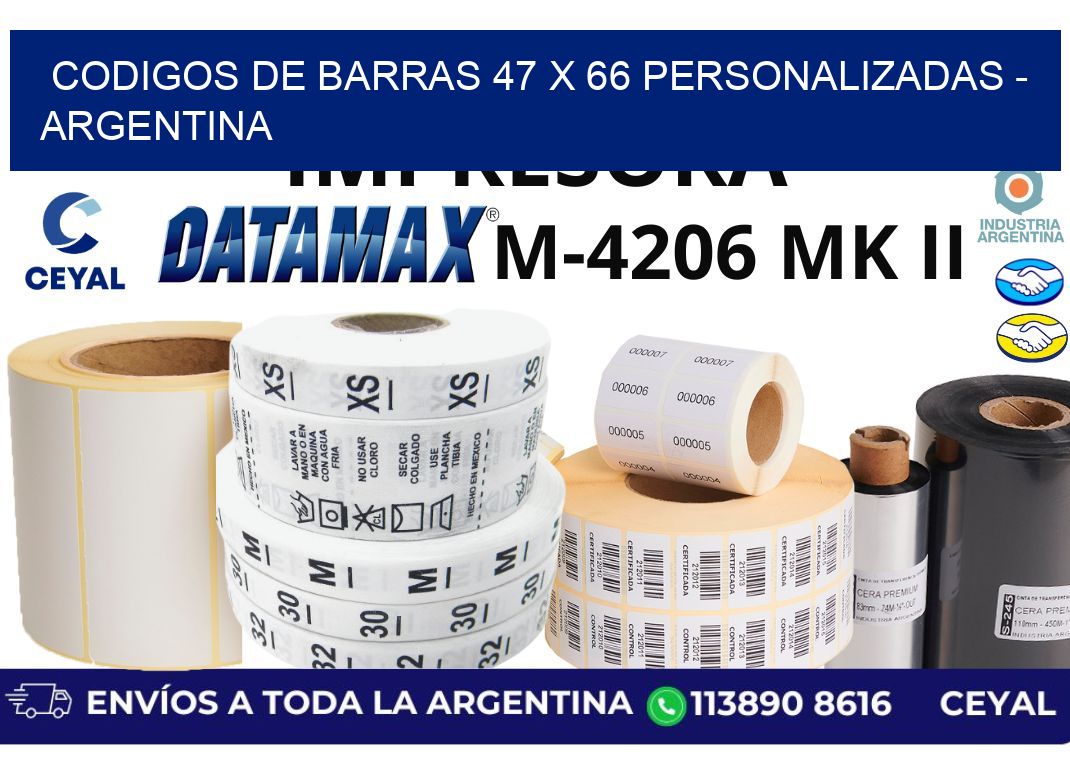 codigos de barras 47 x 66 personalizadas – Argentina