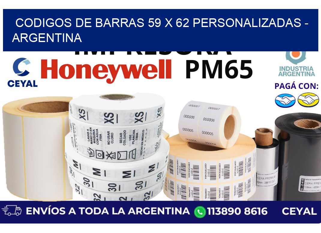 codigos de barras 59 x 62 personalizadas – Argentina