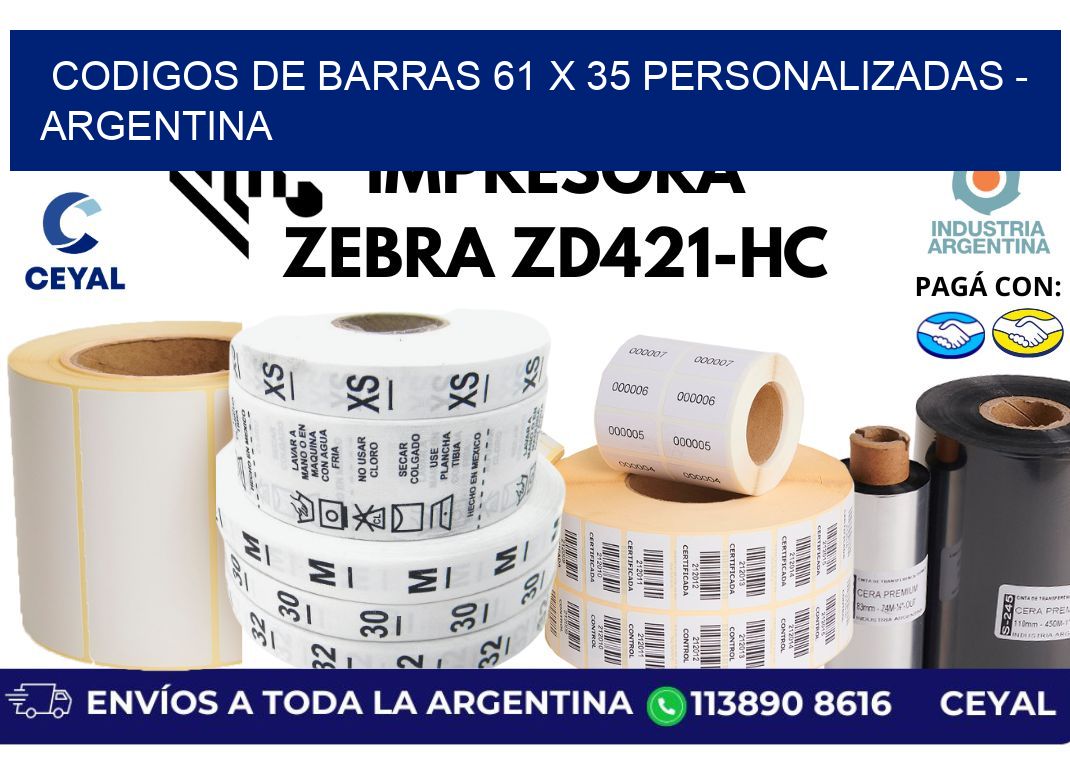 codigos de barras 61 x 35 personalizadas – Argentina