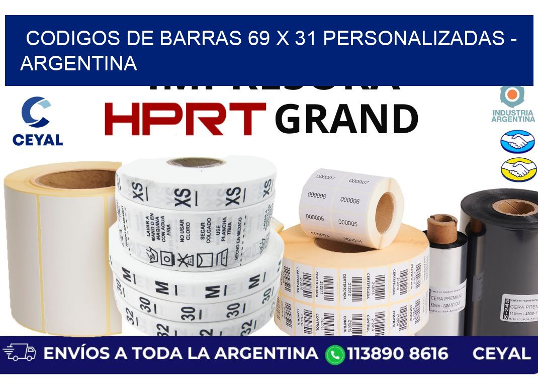 codigos de barras 69 x 31 personalizadas – Argentina