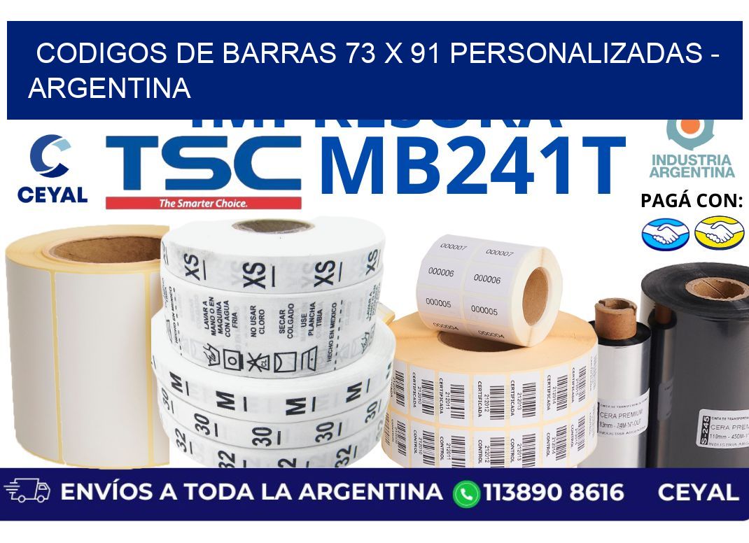 codigos de barras 73 x 91 personalizadas – Argentina