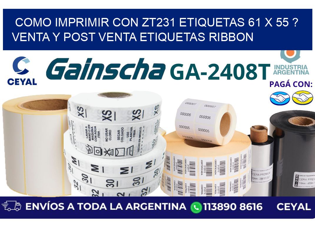 como imprimir con zt231 etiquetas 61 x 55 ? Venta y post venta etiquetas ribbon