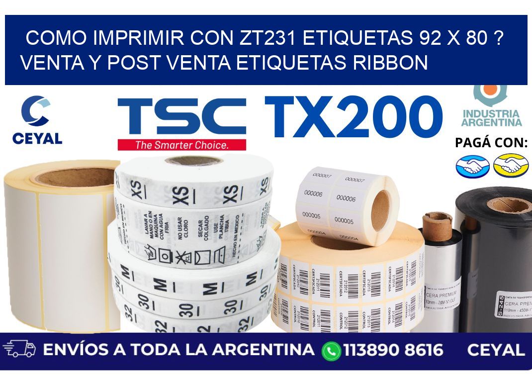 como imprimir con zt231 etiquetas 92 x 80 ? Venta y post venta etiquetas ribbon