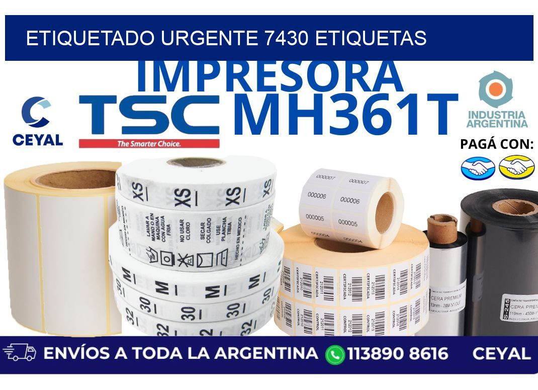 etiquetado urgente 7430 etiquetas