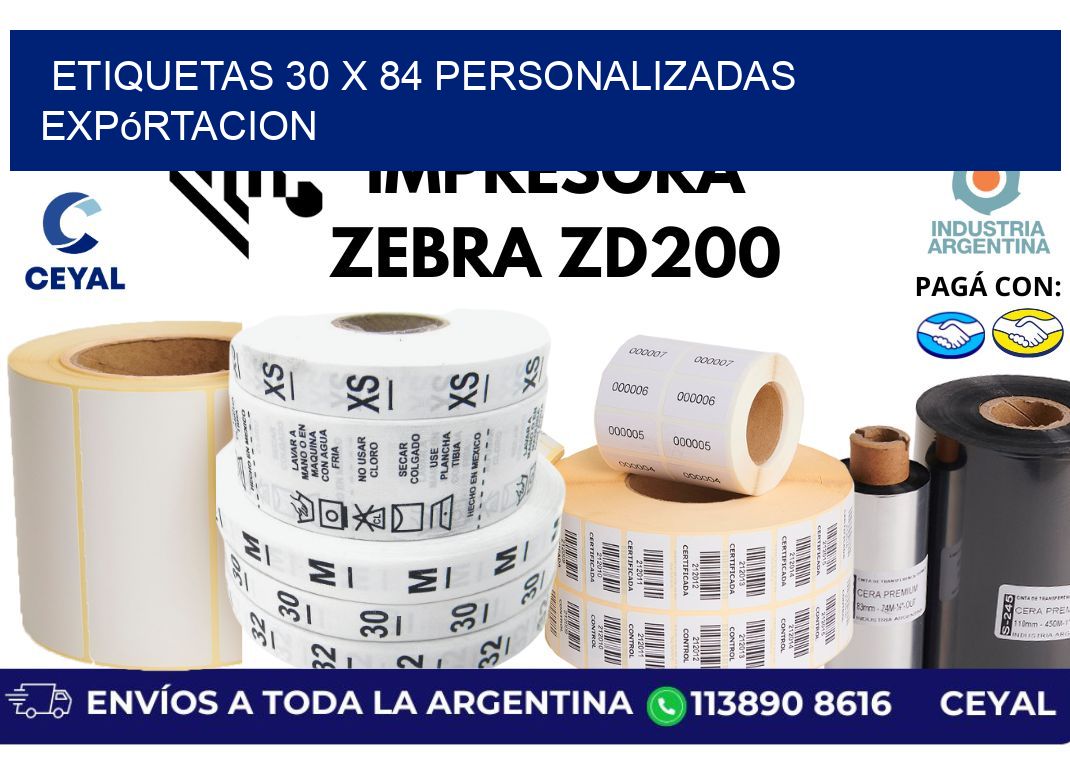 etiquetas 30 x 84 personalizadas expórtacion