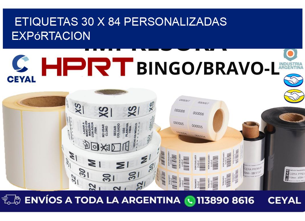 etiquetas 30 x 84 personalizadas expórtacion