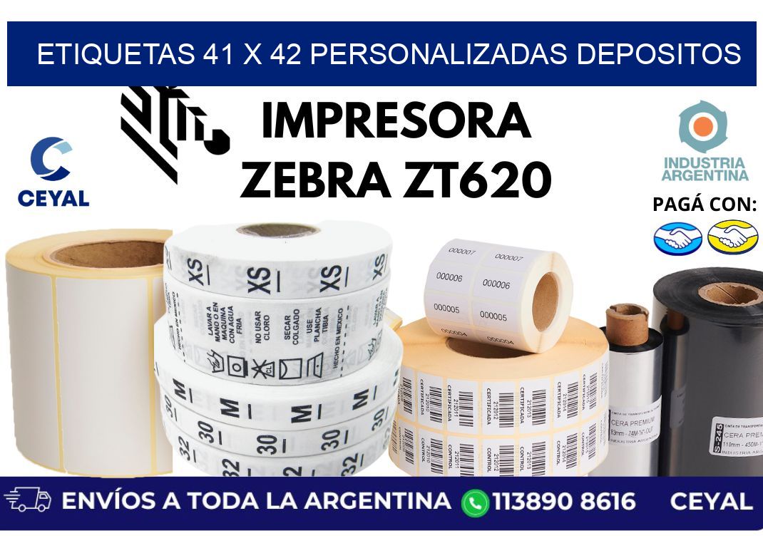 etiquetas 41 x 42 personalizadas depositos