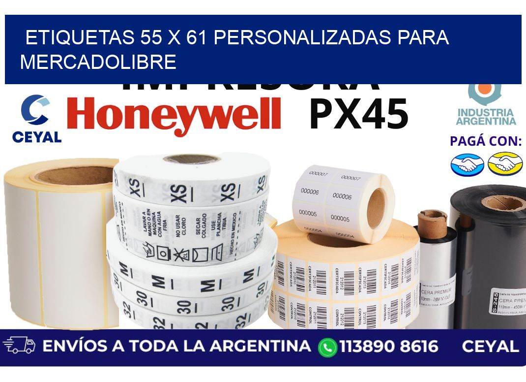 etiquetas 55 x 61 personalizadas para mercadolibre