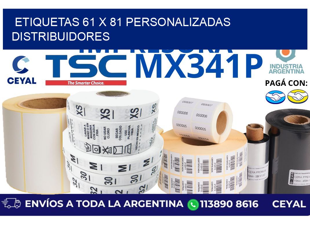 etiquetas 61 x 81 personalizadas distribuidores