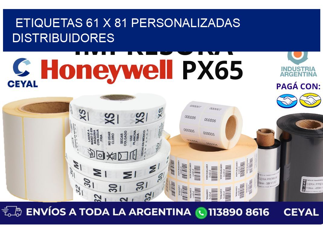 etiquetas 61 x 81 personalizadas distribuidores