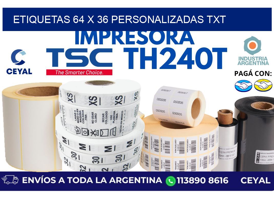 etiquetas 64 x 36 personalizadas txt
