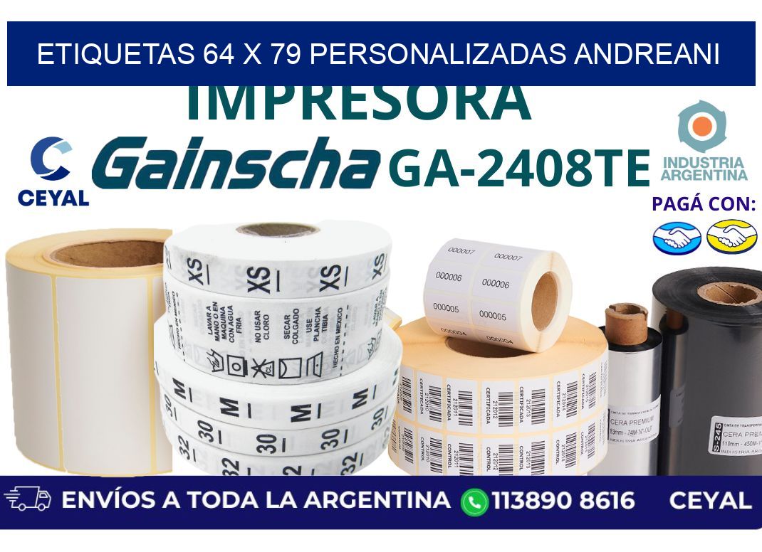 etiquetas 64 x 79 personalizadas andreani