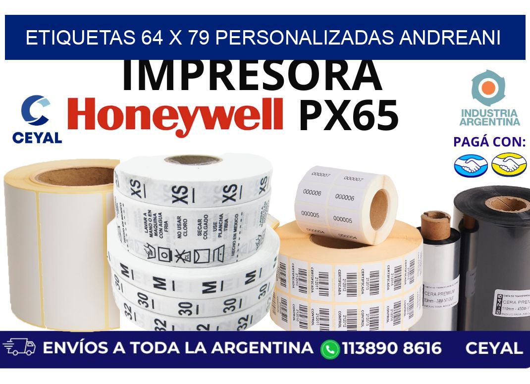 etiquetas 64 x 79 personalizadas andreani
