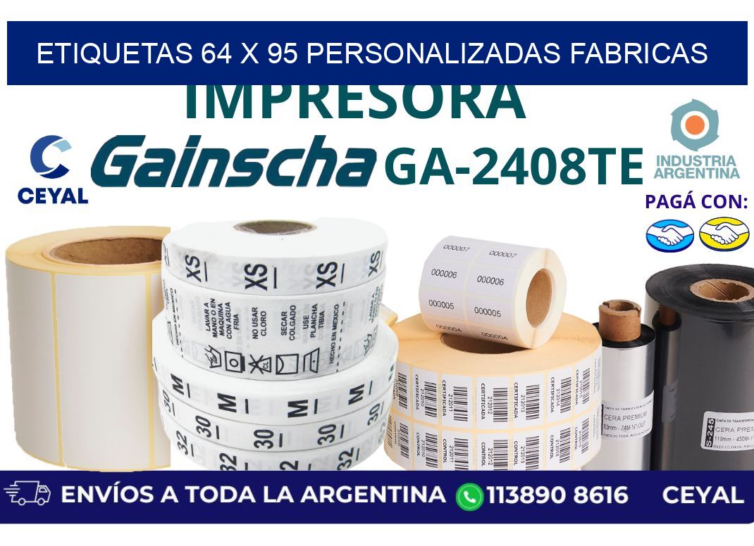 etiquetas 64 x 95 personalizadas fabricas