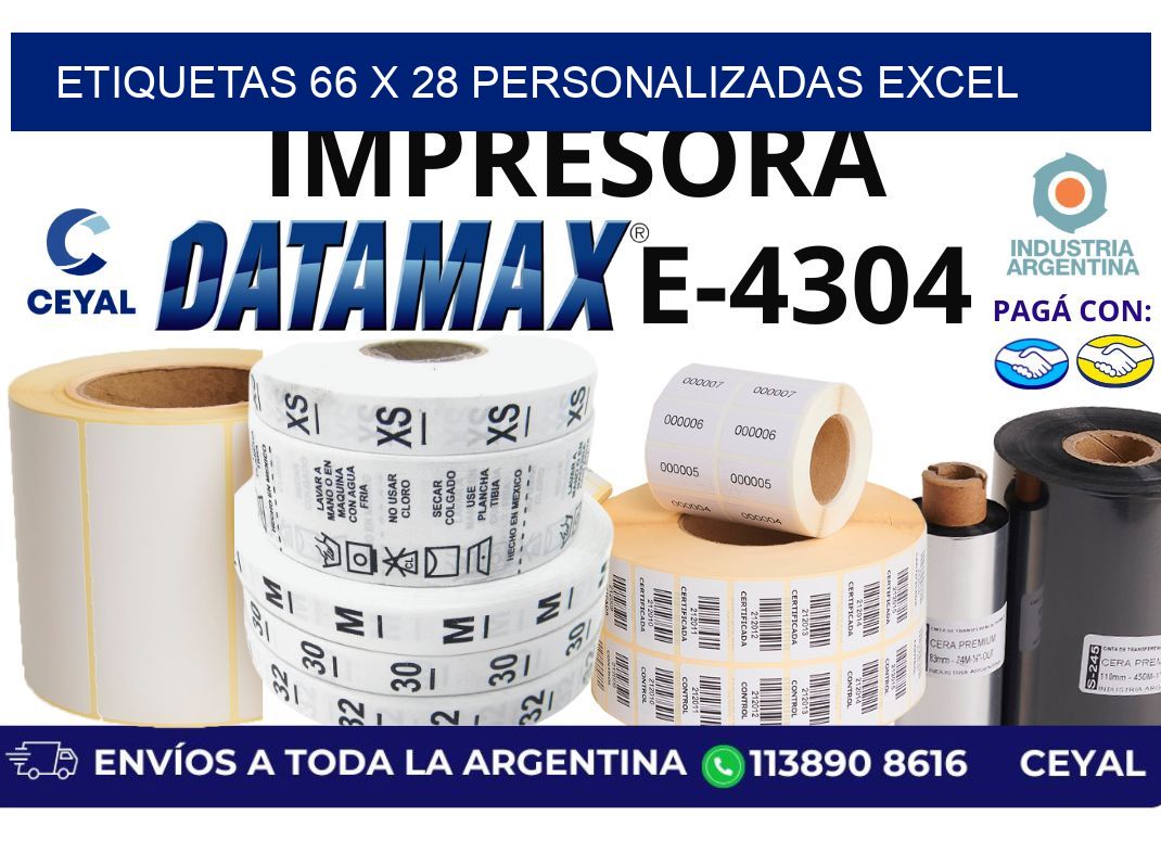 etiquetas 66 x 28 personalizadas excel