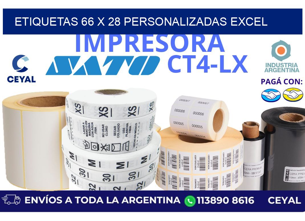 etiquetas 66 x 28 personalizadas excel