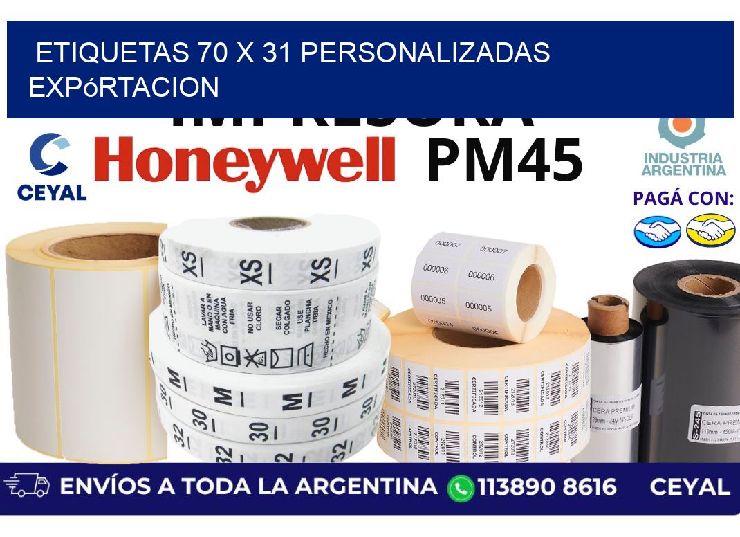 etiquetas 70 x 31 personalizadas expórtacion