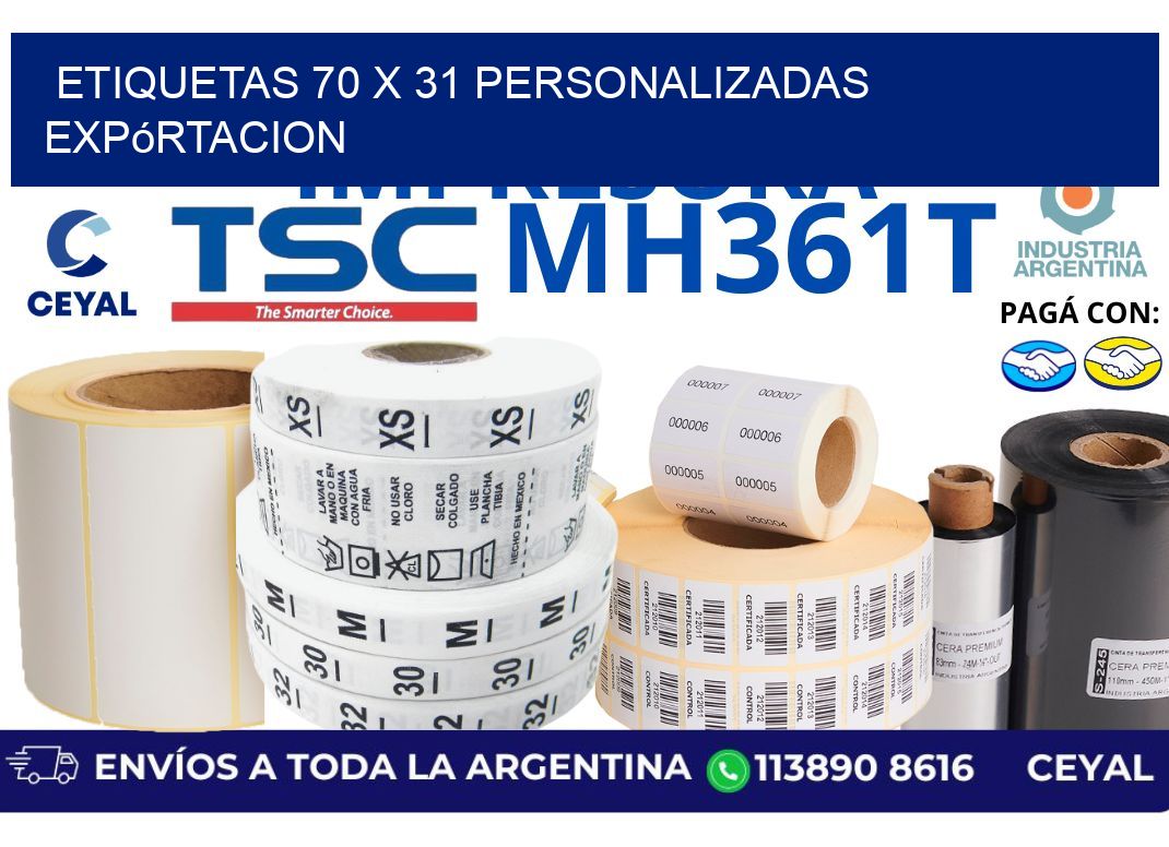 etiquetas 70 x 31 personalizadas expórtacion