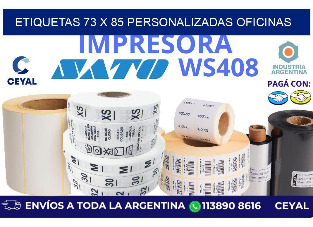 etiquetas 73 x 85 personalizadas oficinas