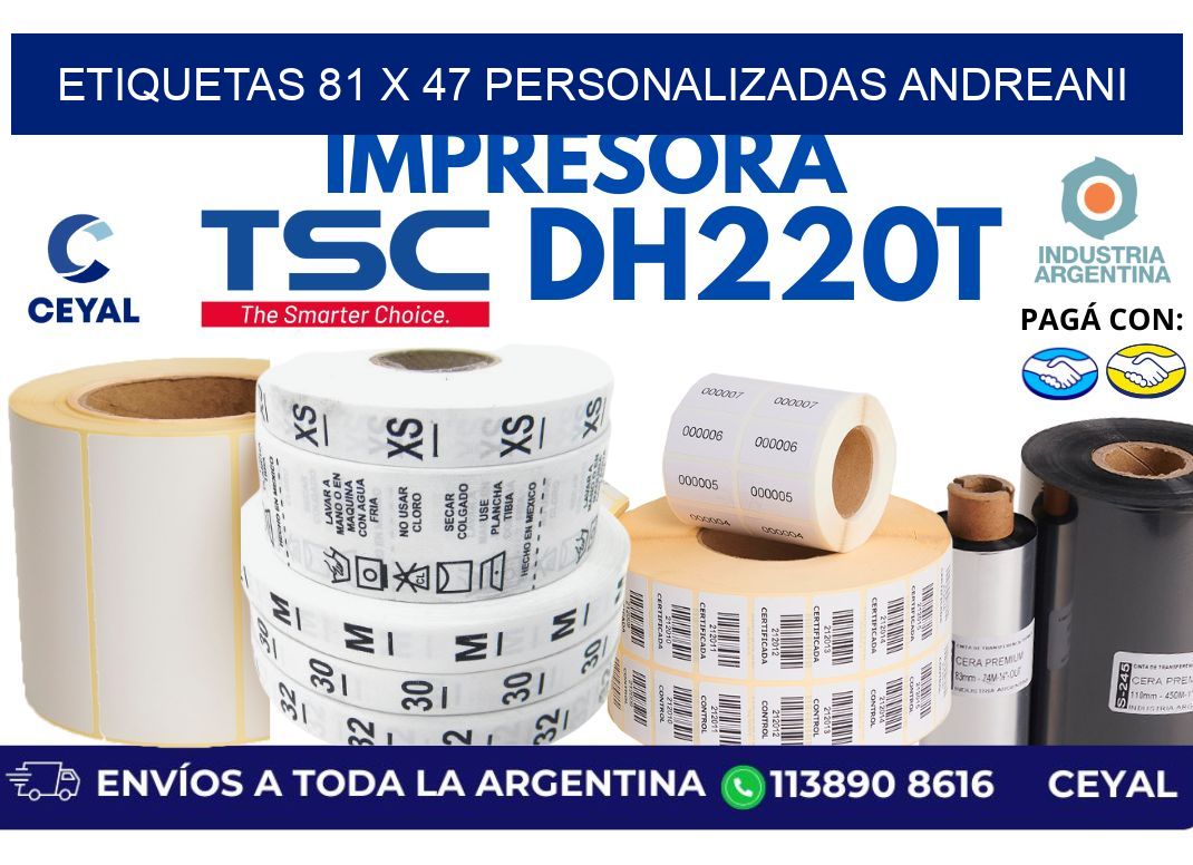 etiquetas 81 x 47 personalizadas andreani
