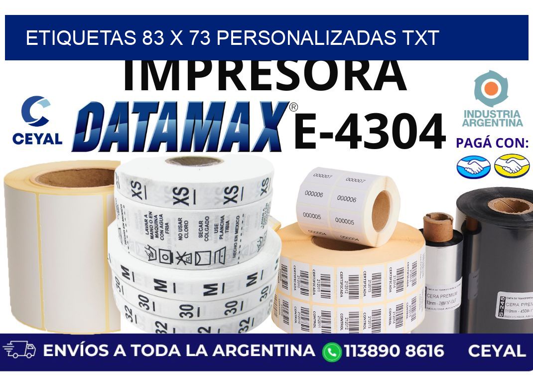etiquetas 83 x 73 personalizadas txt