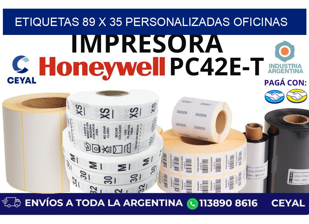 etiquetas 89 x 35 personalizadas oficinas