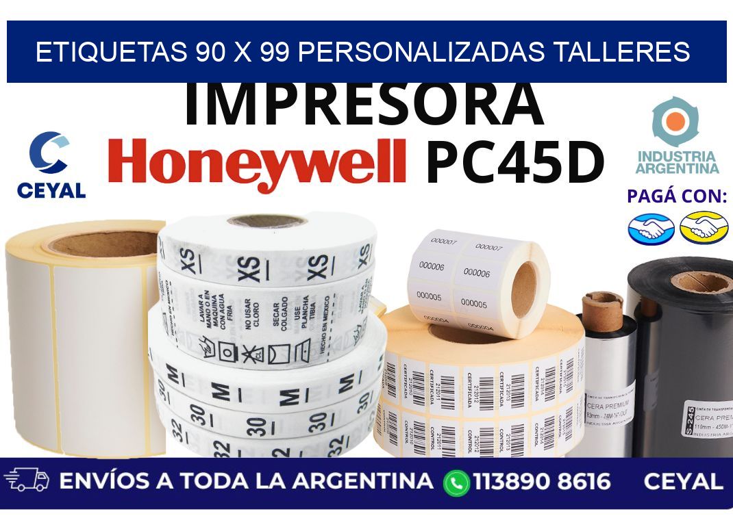 etiquetas 90 x 99 personalizadas talleres