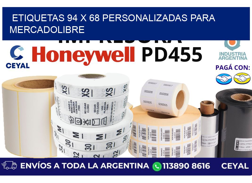 etiquetas 94 x 68 personalizadas para mercadolibre