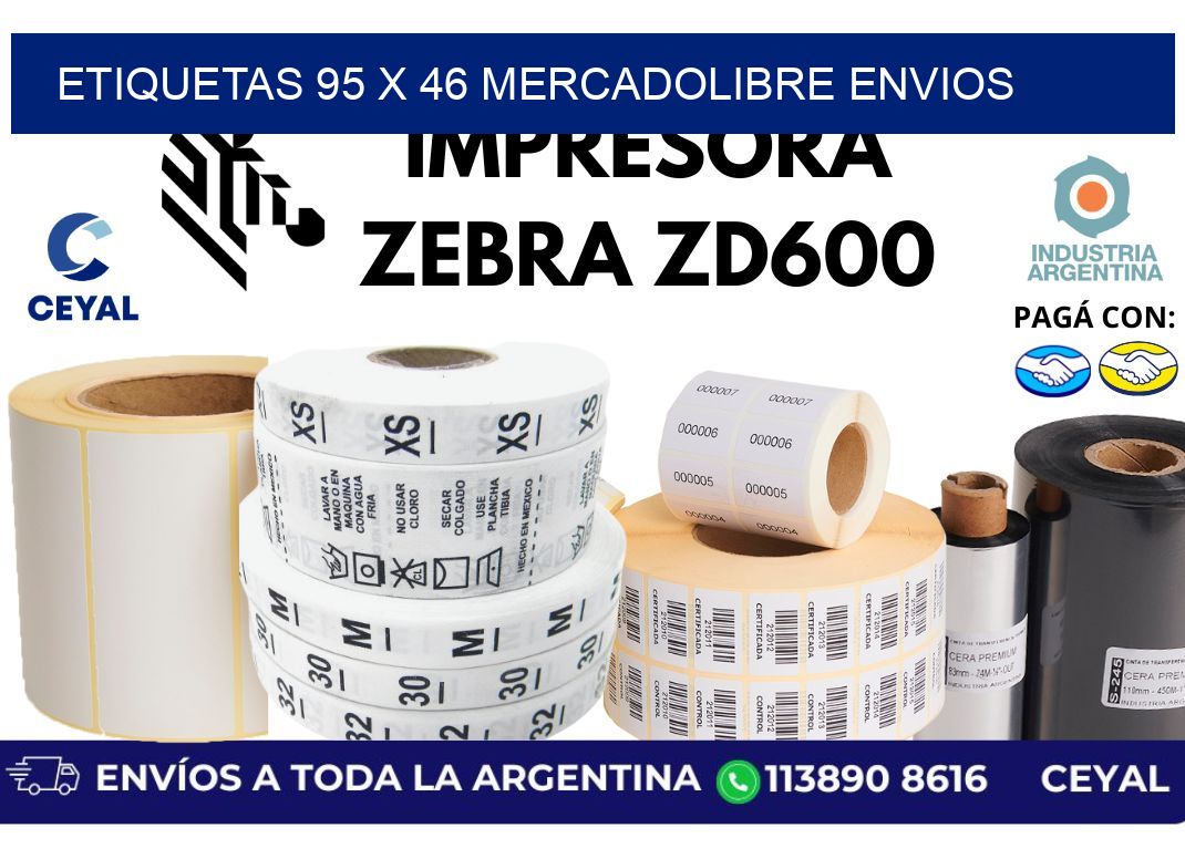 etiquetas 95 x 46 mercadolibre envios