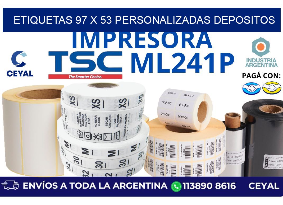 etiquetas 97 x 53 personalizadas depositos