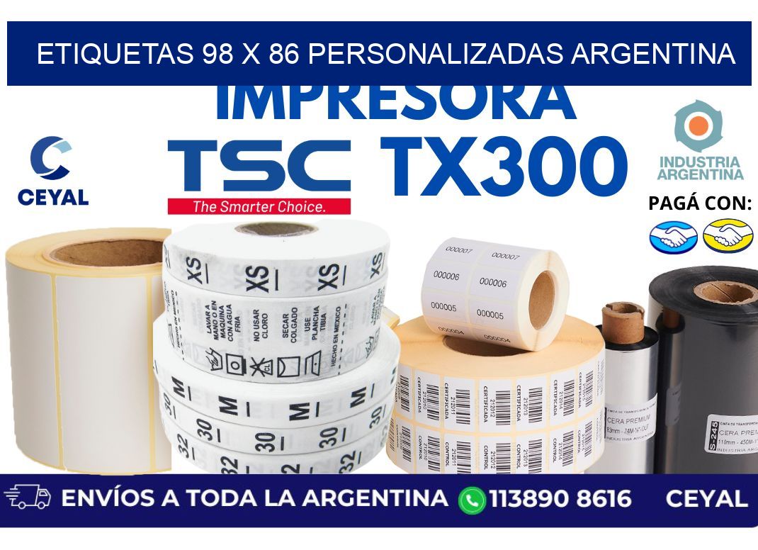 etiquetas 98 x 86 personalizadas argentina