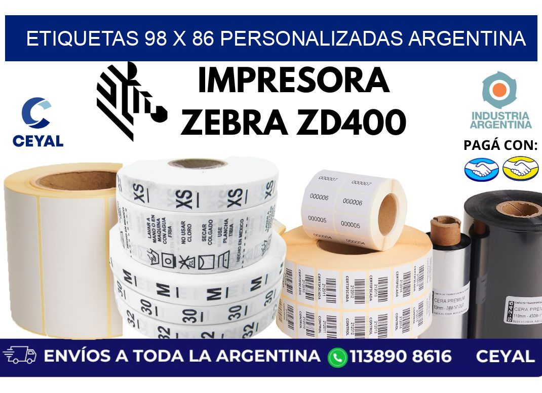 etiquetas 98 x 86 personalizadas argentina